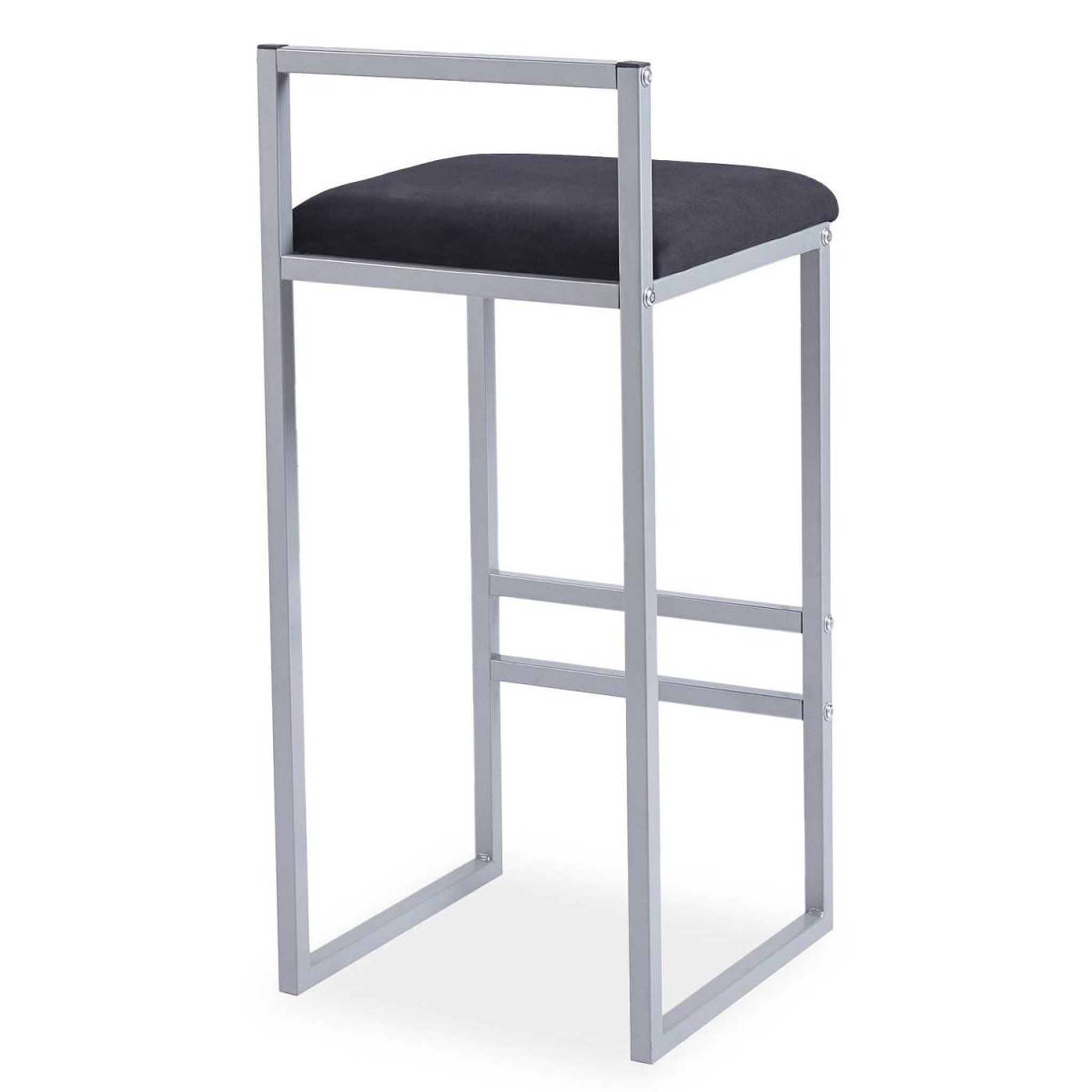 Voir la diapositive 5 : Paris Prix Tabouret de bar velours  dakota  80cm noir & argent