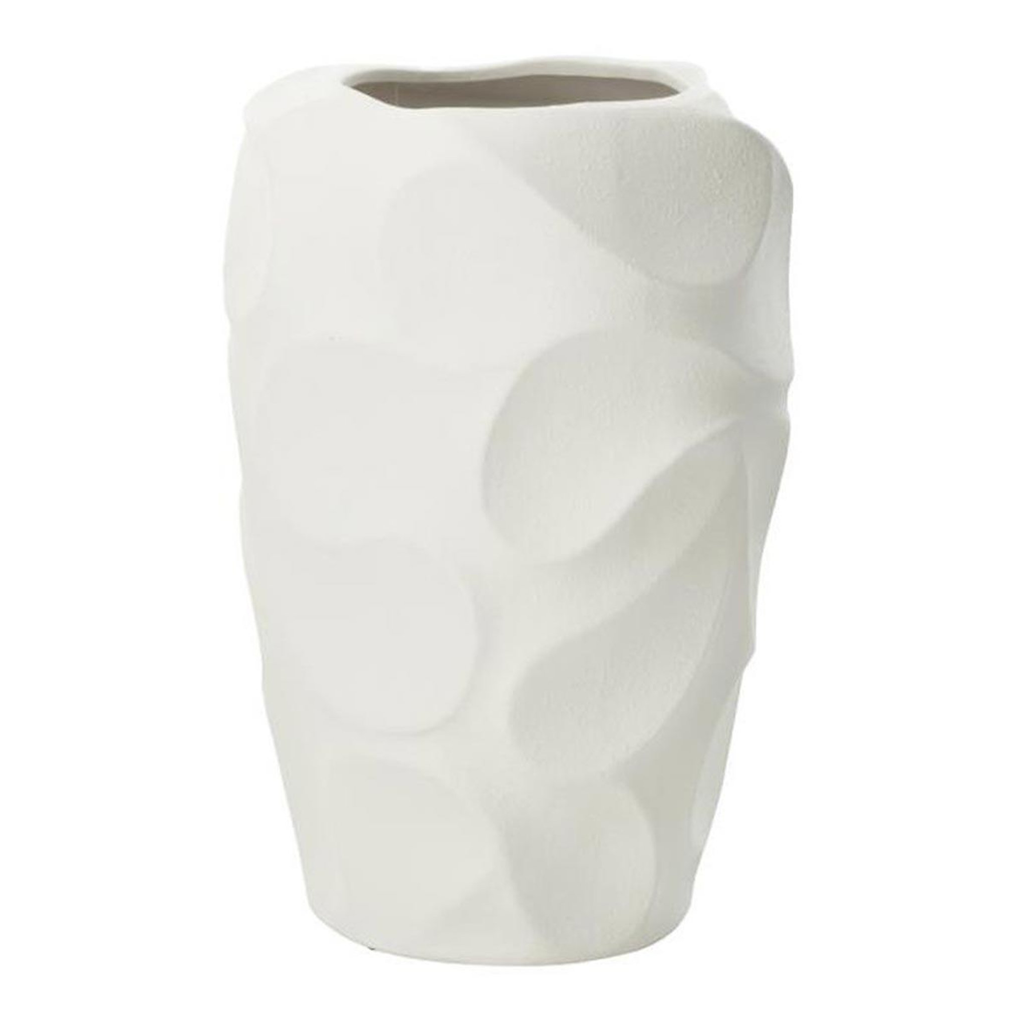 J-LINE Vase design en argile  mirena  43cm blanc