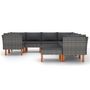 Voir la diapositive 3 : VIDAXL Salon de jardin 9 pcs avec coussins Resine tressee Gris