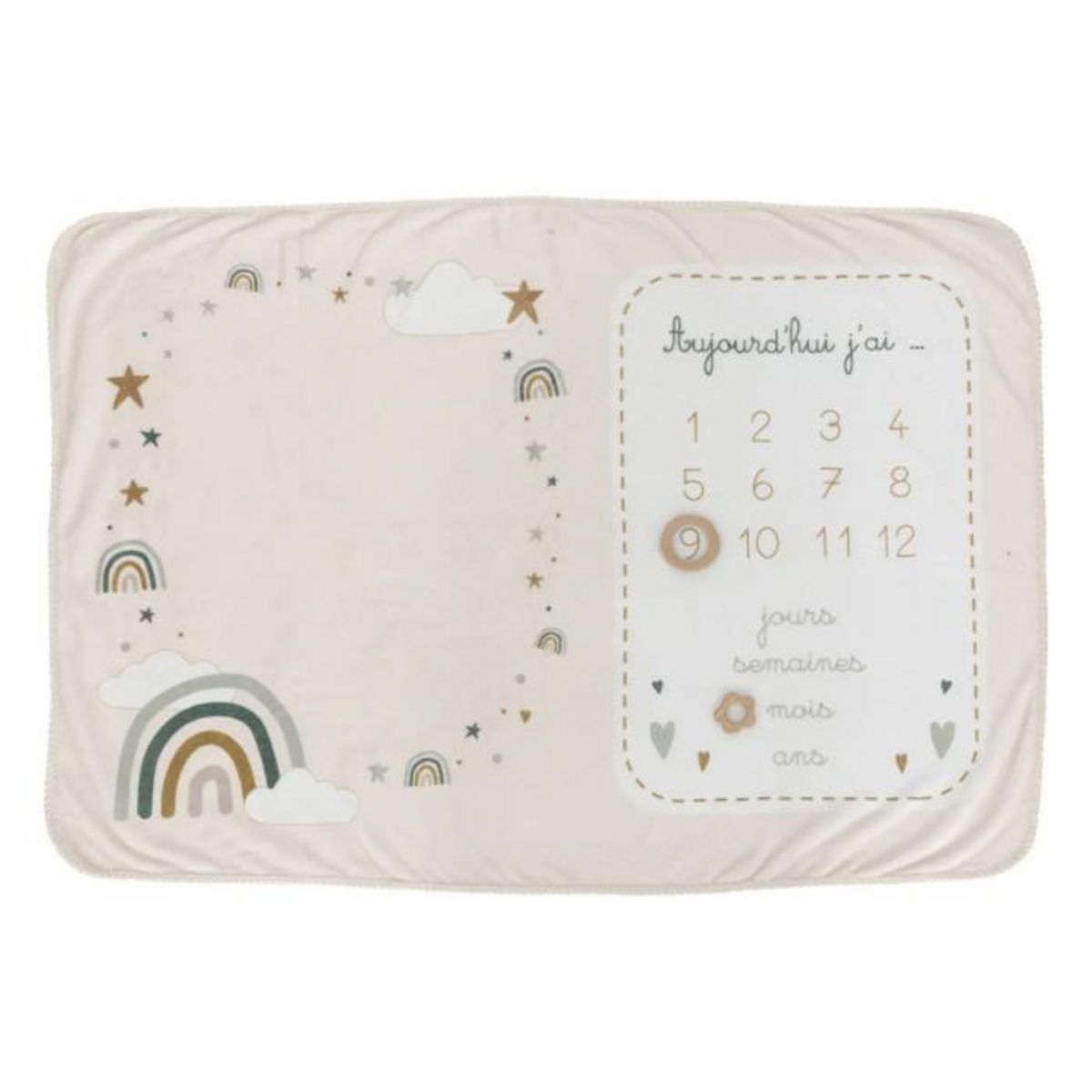 ATMOSPHERA Coffret Couverture Bébé  Arc-en-Ciel  120cm Multicolore