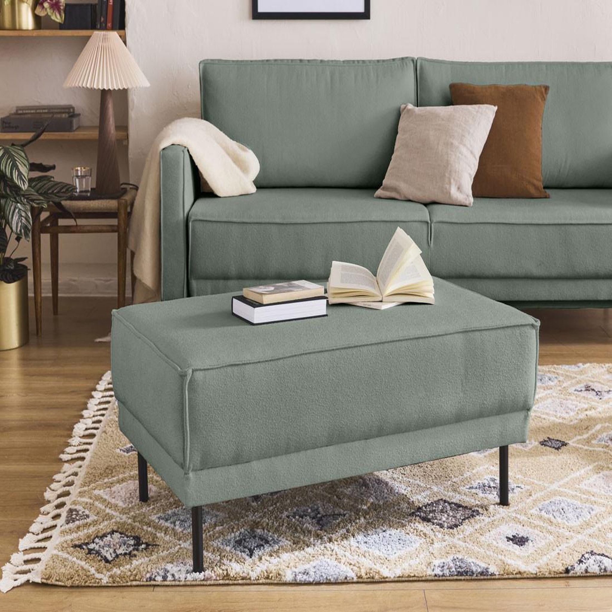 Voir la diapositive 1 : LISA DESIGN Charlie - pouf - pieds hauts - en tissu
