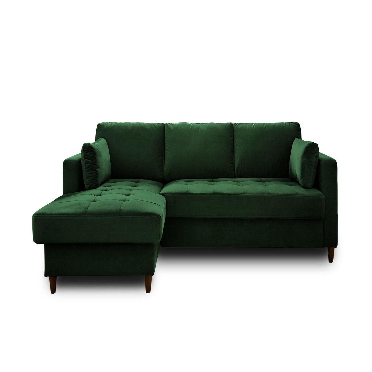 LISA DESIGN Anna - canapé d'angle gauche - 4 places - convertible avec coffre - en velours
