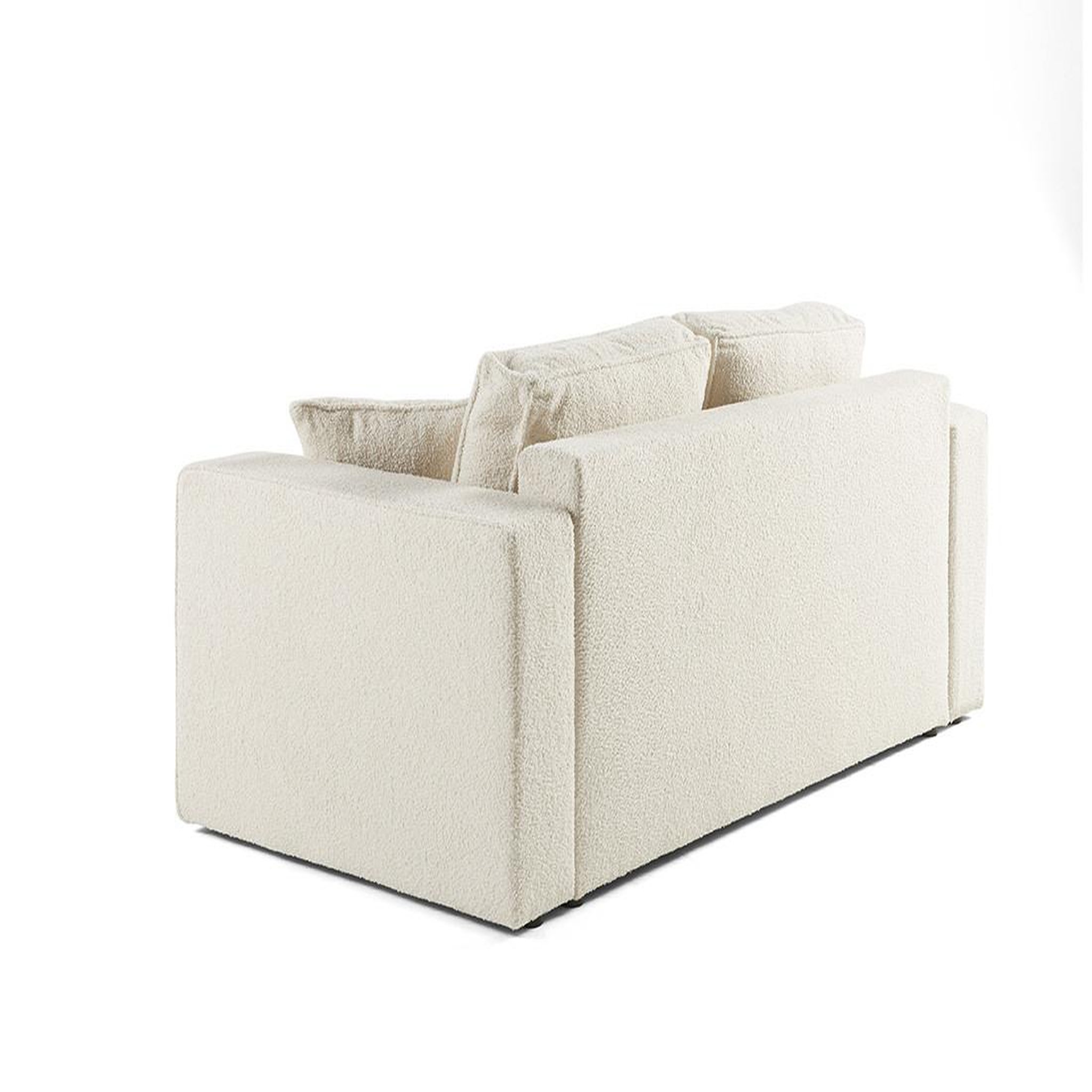 Voir la diapositive 5 : BEST MOBILIER Topaze - canapé droit 2 places - en tissu bouclette