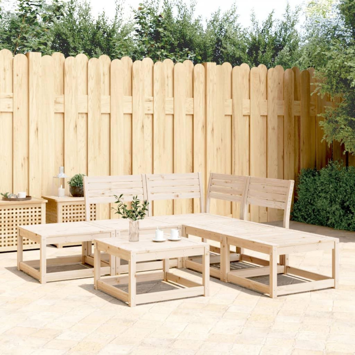VIDAXL Salon de jardin 5 pcs bois de pin massif