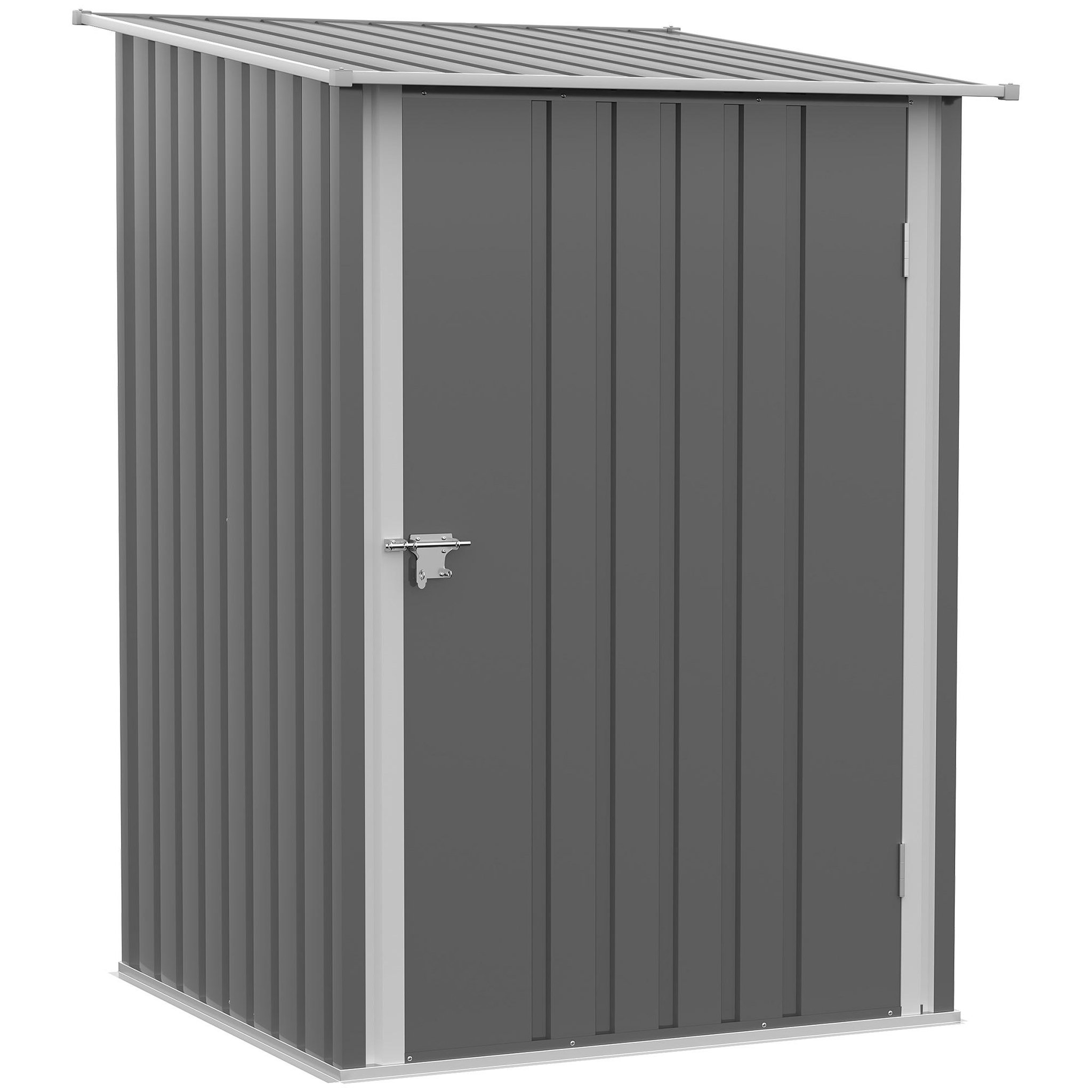 Voir la diapositive 1 : OUTSUNNY Abri de jardin - remise pour outils - cabanon porte verrouillable - dim. 1L x 1,03l x 1,6H m - tôle d'acier ondulée gris