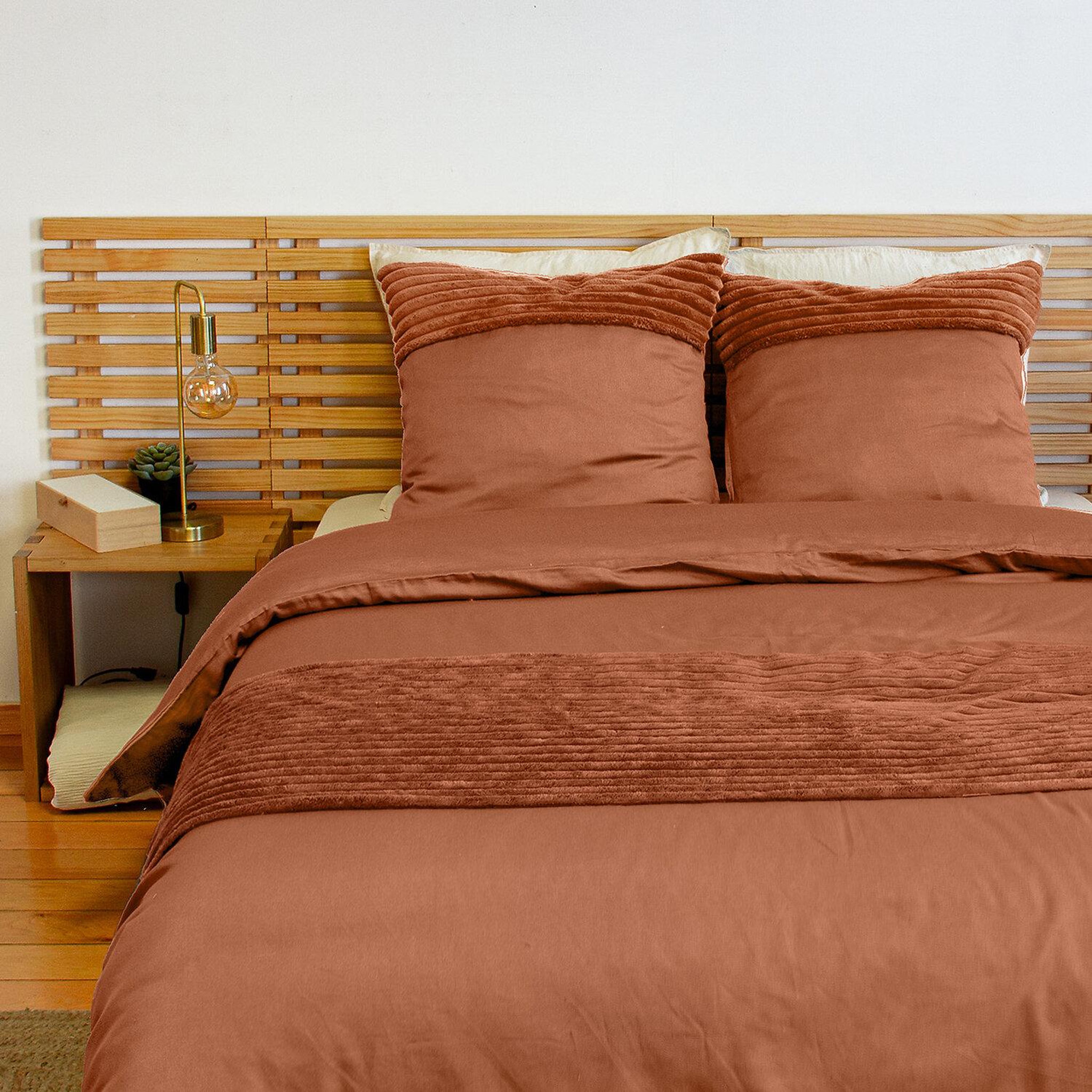 Voir la diapositive 2 : Home collection Parure housse de couette microfibre et velour