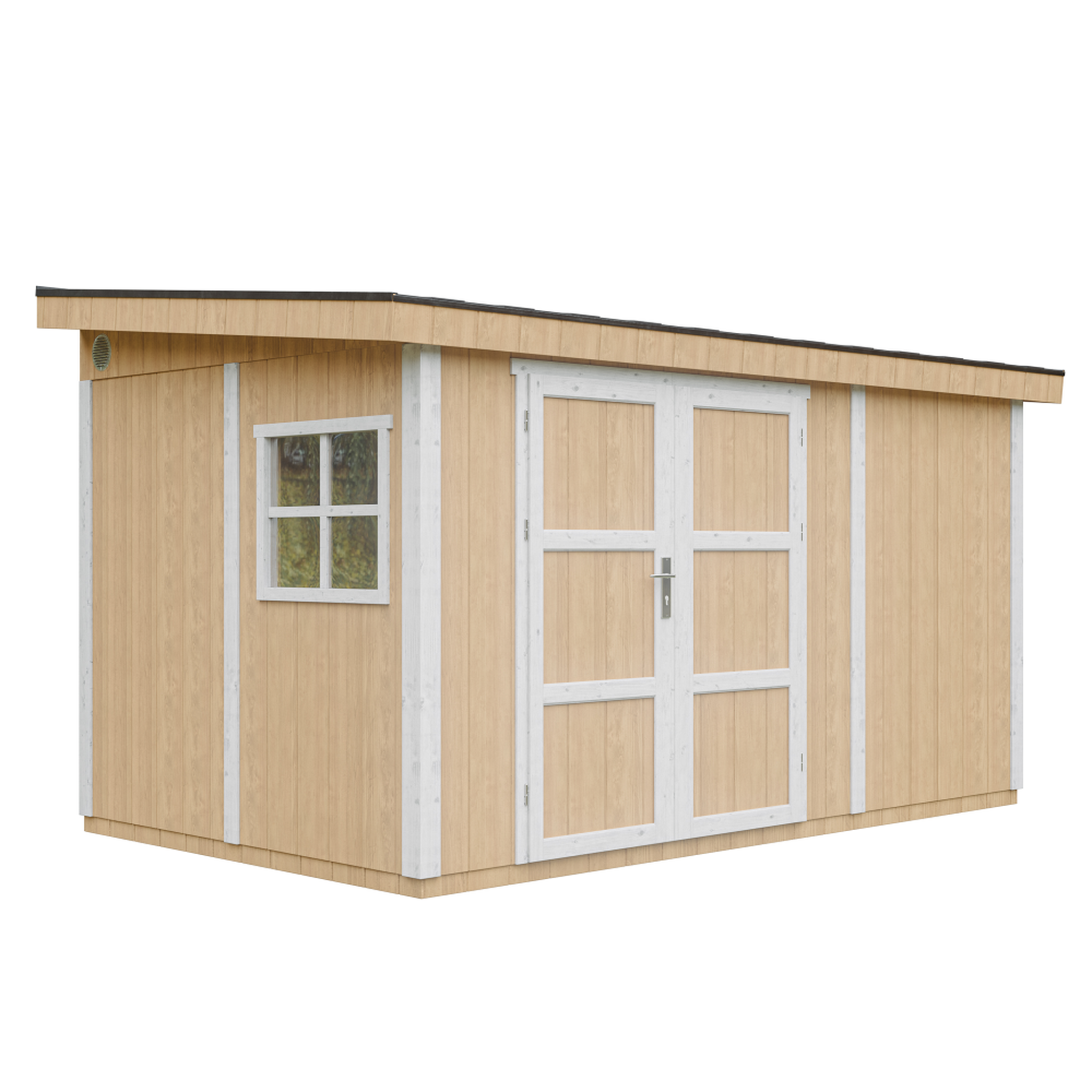 Voir la diapositive 2 : TIMBELA Abri de jardin qualité premium 8,68 m² h231x248x412 cm avec plancher et paroi latérale m939