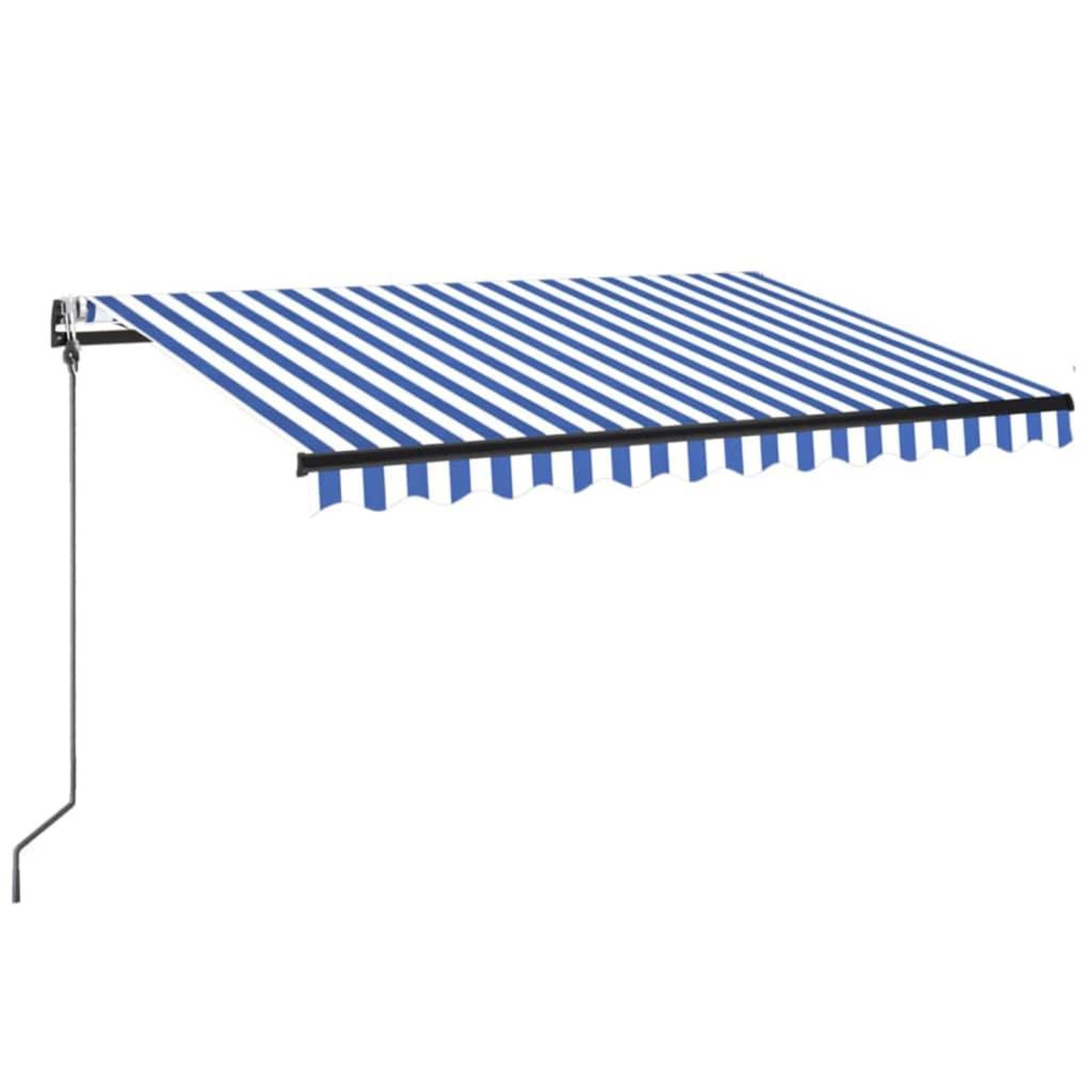Voir la diapositive 2 : VIDAXL Auvent automatique capteur de vent/LED 350x250 cm Bleu et blanc