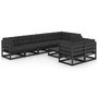 Voir la diapositive 2 : VIDAXL Salon de jardin 9 pcs avec coussins Bois de pin massif