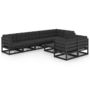 Voir la diapositive 2 : VIDAXL Salon de jardin 9 pcs avec coussins Bois de pin massif