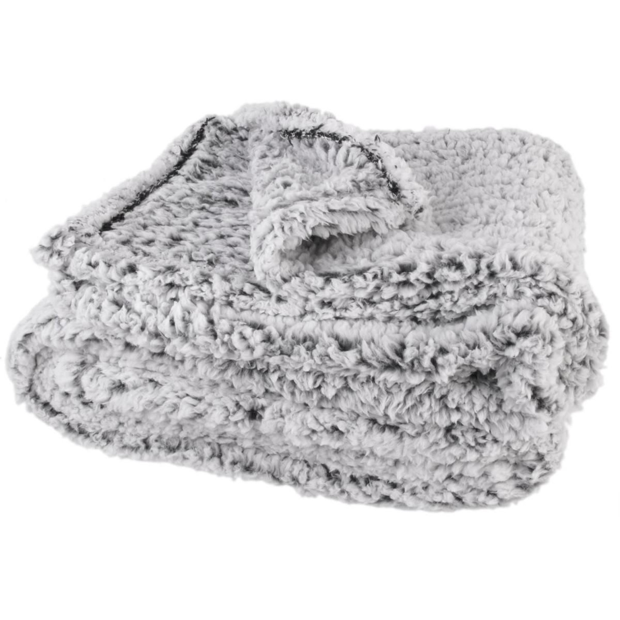 Voir la diapositive 2 : The Home Deco Factory Plaid imitation fourrure  pachap  120x150cm gris