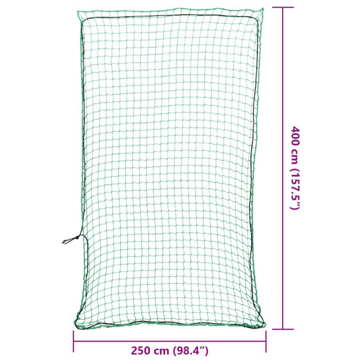 VIDAXL Filet pour remorque avec corde elastique vert 4x2,5 m PP