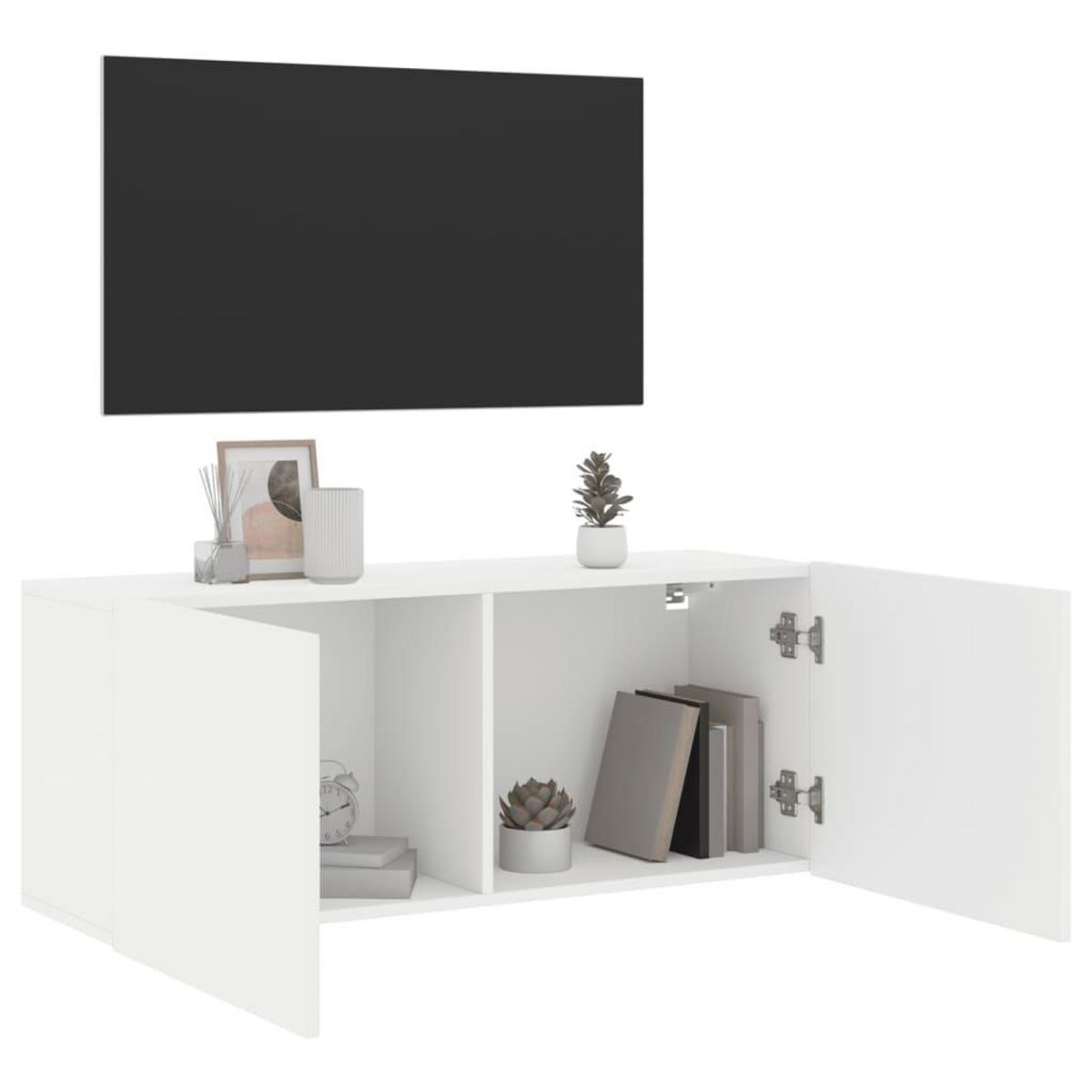 VIDAXL Meuble TV mural blanc 100x30x41 cm