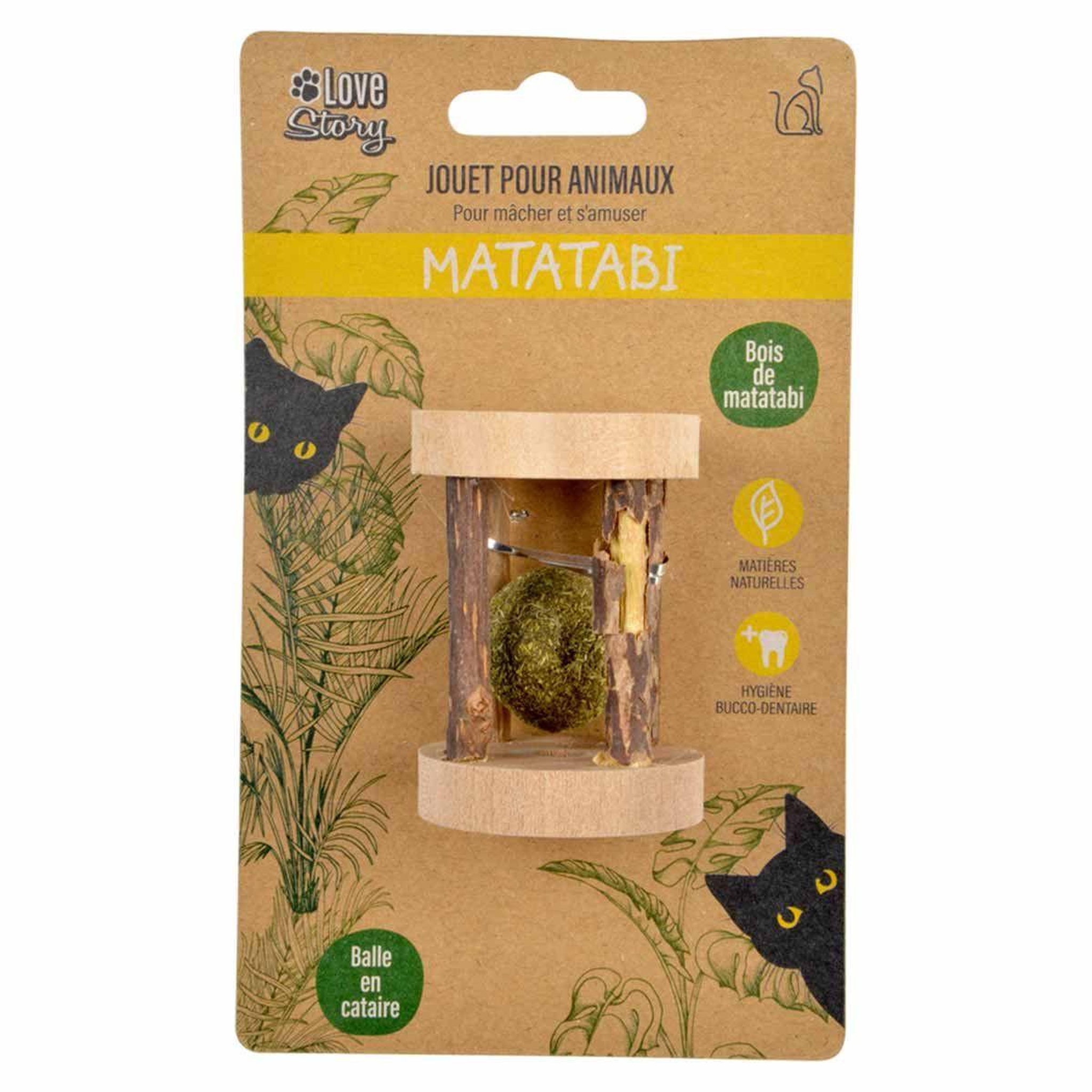 Voir la diapositive 4 : LOVE STORY Jouet rouleau pour chat  matatabi  6cm naturel