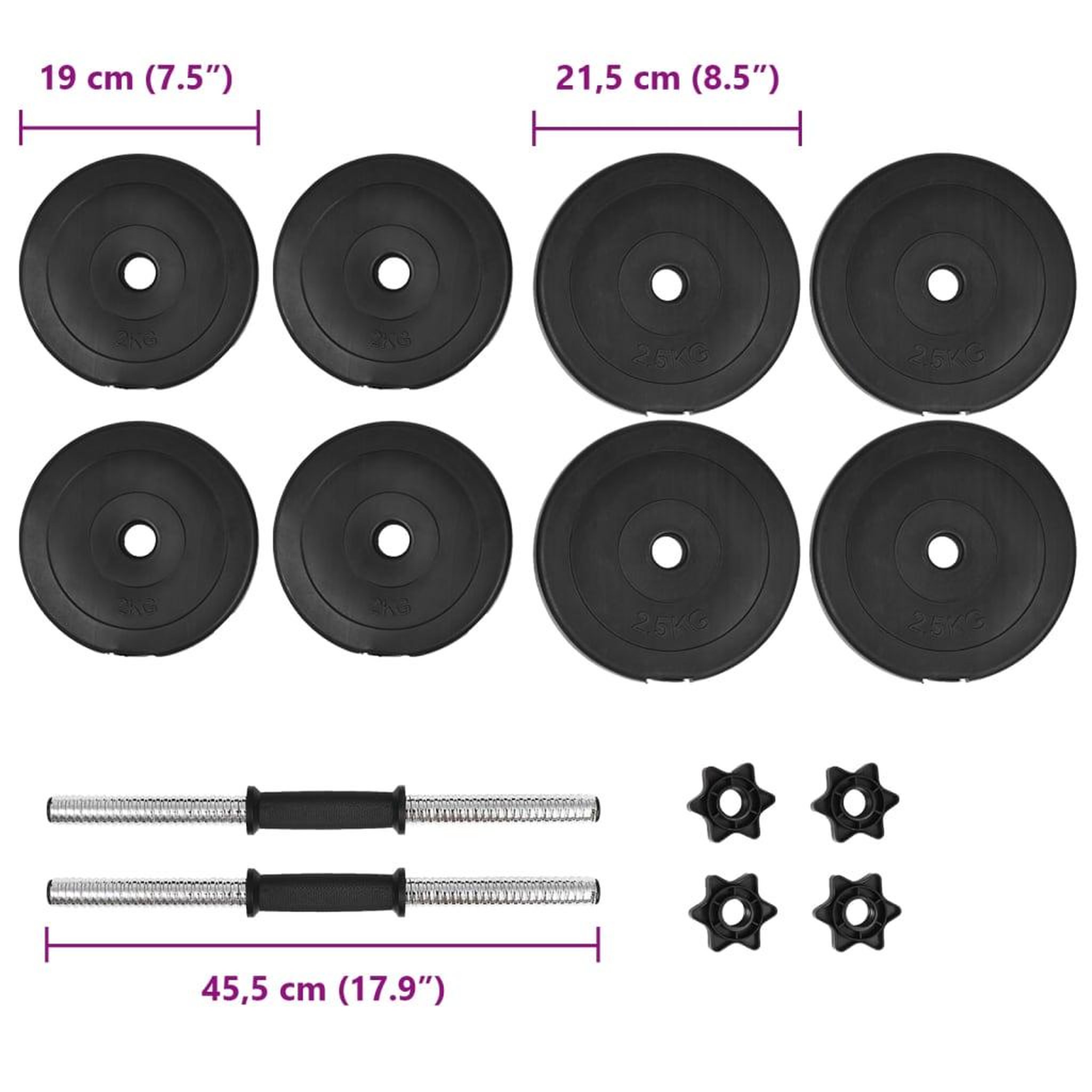 Voir la diapositive 6 : VIDAXL Ensemble d'halteres 14 pcs 20 kg