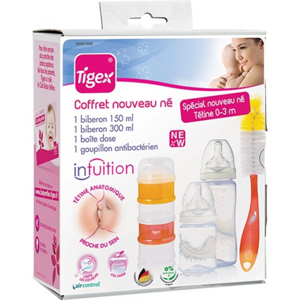 TIGEX Coffret nouveau né 2 biberons et accessoires