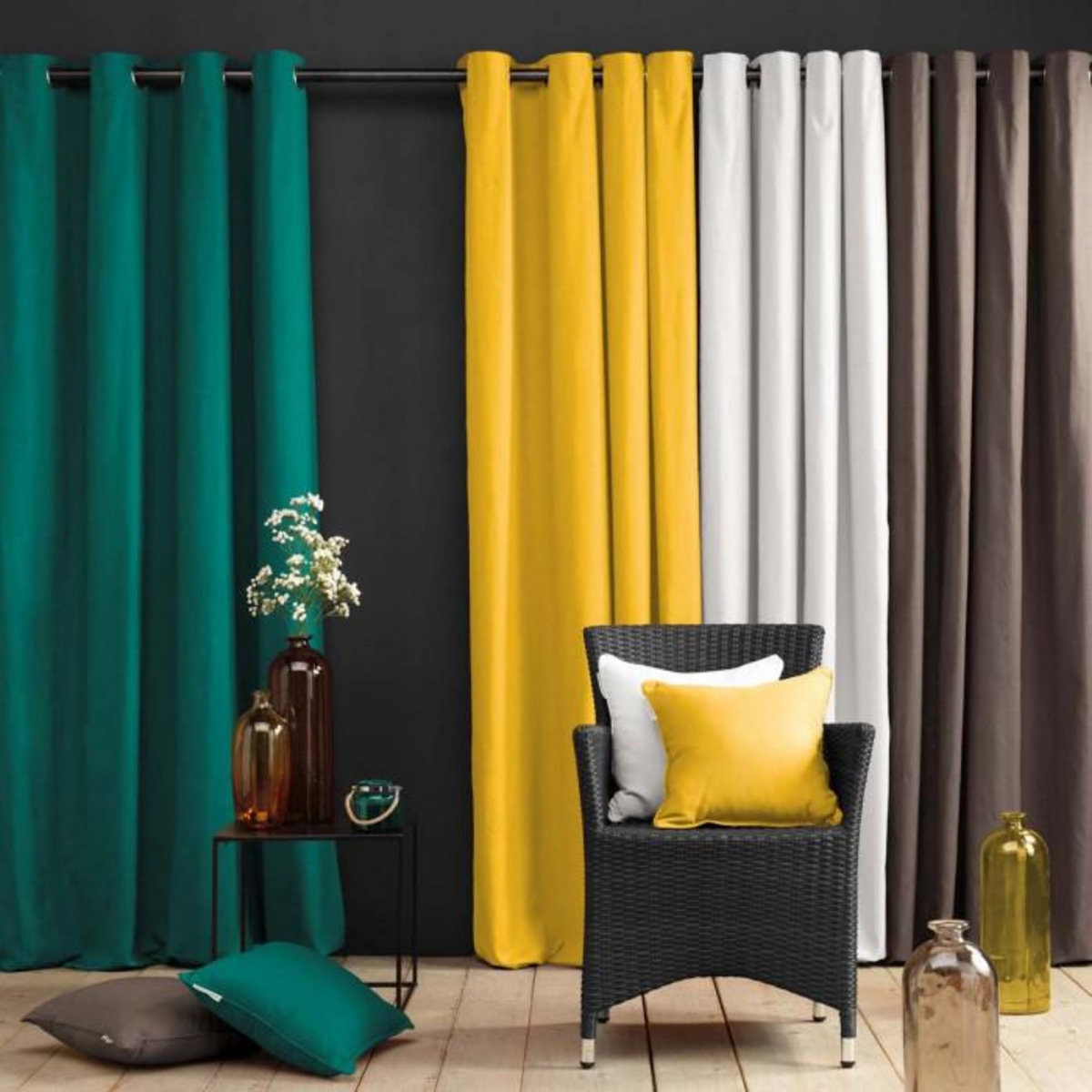 Paris Prix Coussin Déco  Panama  60x60cm Vert Emeraude