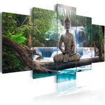 Paris Prix Tableau Imprimé  Buddha & Waterfall. Coloris disponibles : Multicolore