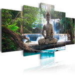 Paris Prix Tableau Imprimé  Buddha & Waterfall. Coloris disponibles : Multicolore