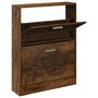 Voir la diapositive 2 : VIDAXL Armoire a chaussures Chene fume 59x17x81 cm Bois d'ingenierie