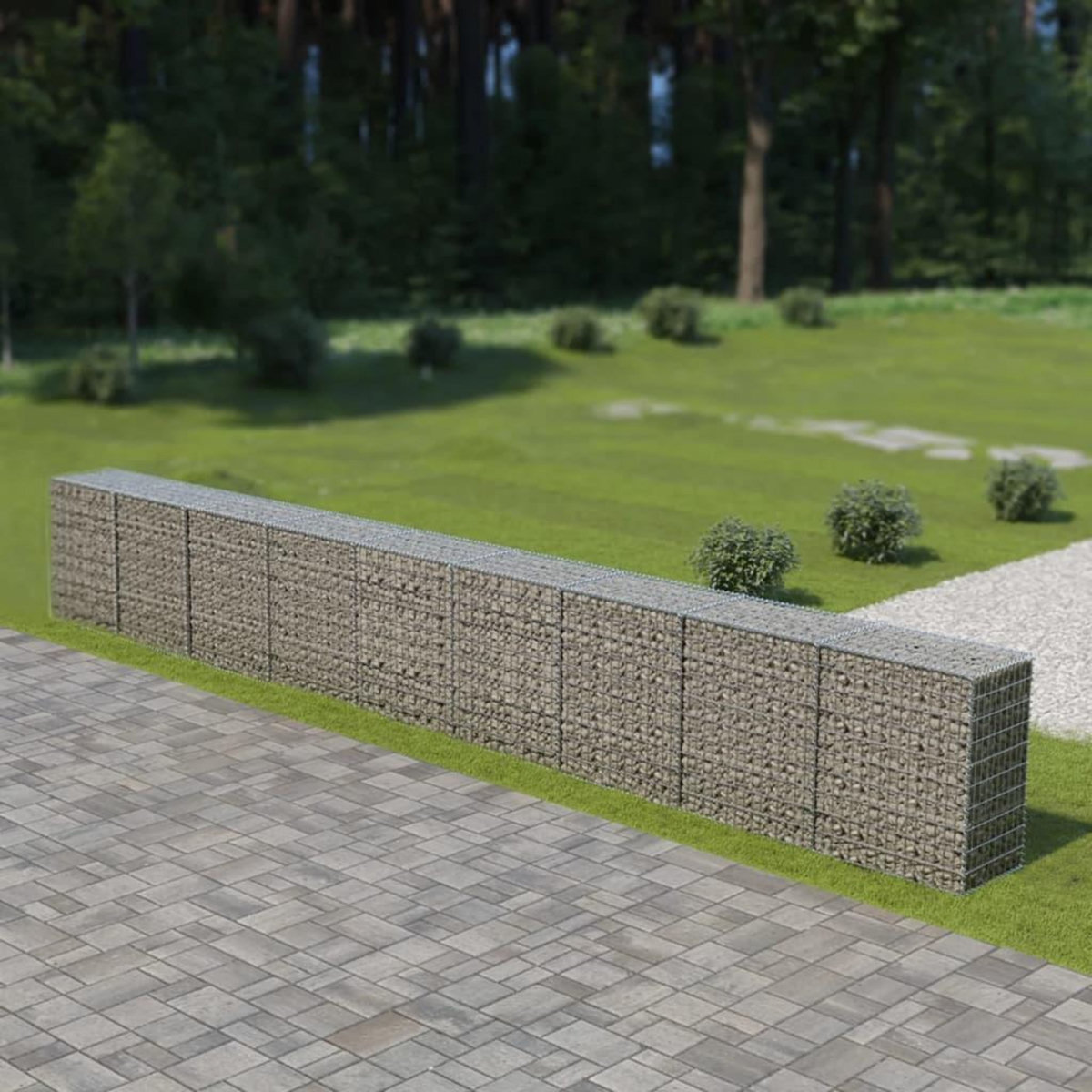 VIDAXL Mur a gabion avec couvercles Acier galvanise 900x50x100 cm
