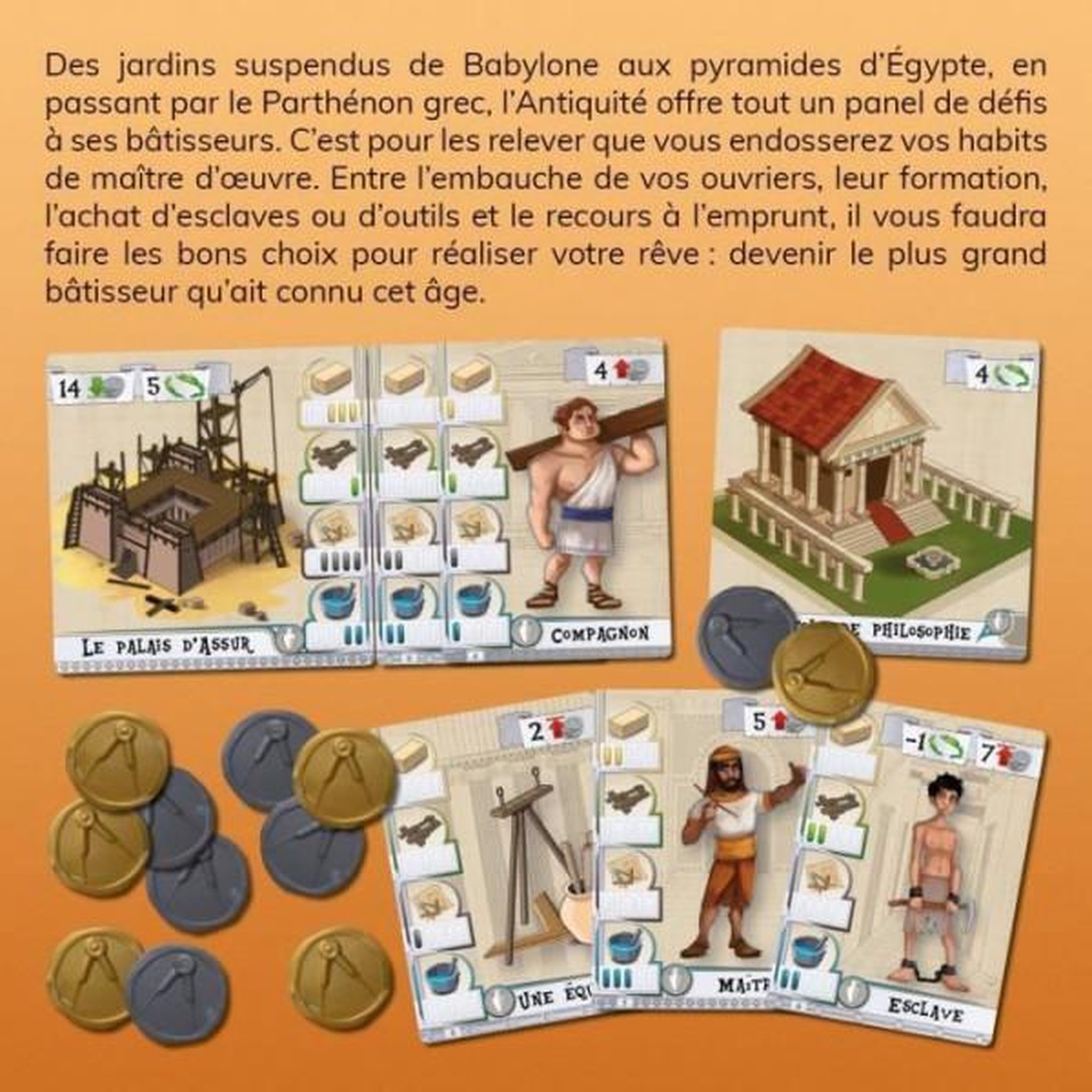 Voir la diapositive 2 : Jeu d'ambiance - Asmodee - Les Bâtisseurs : Antiquité - Devenez le premier bâtisseur du royaume