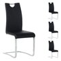 IDIMEX Lot de 4 chaises de salle à manger SABA avec poignée intégrée et piétement chromé, revêtement en synthétique noir