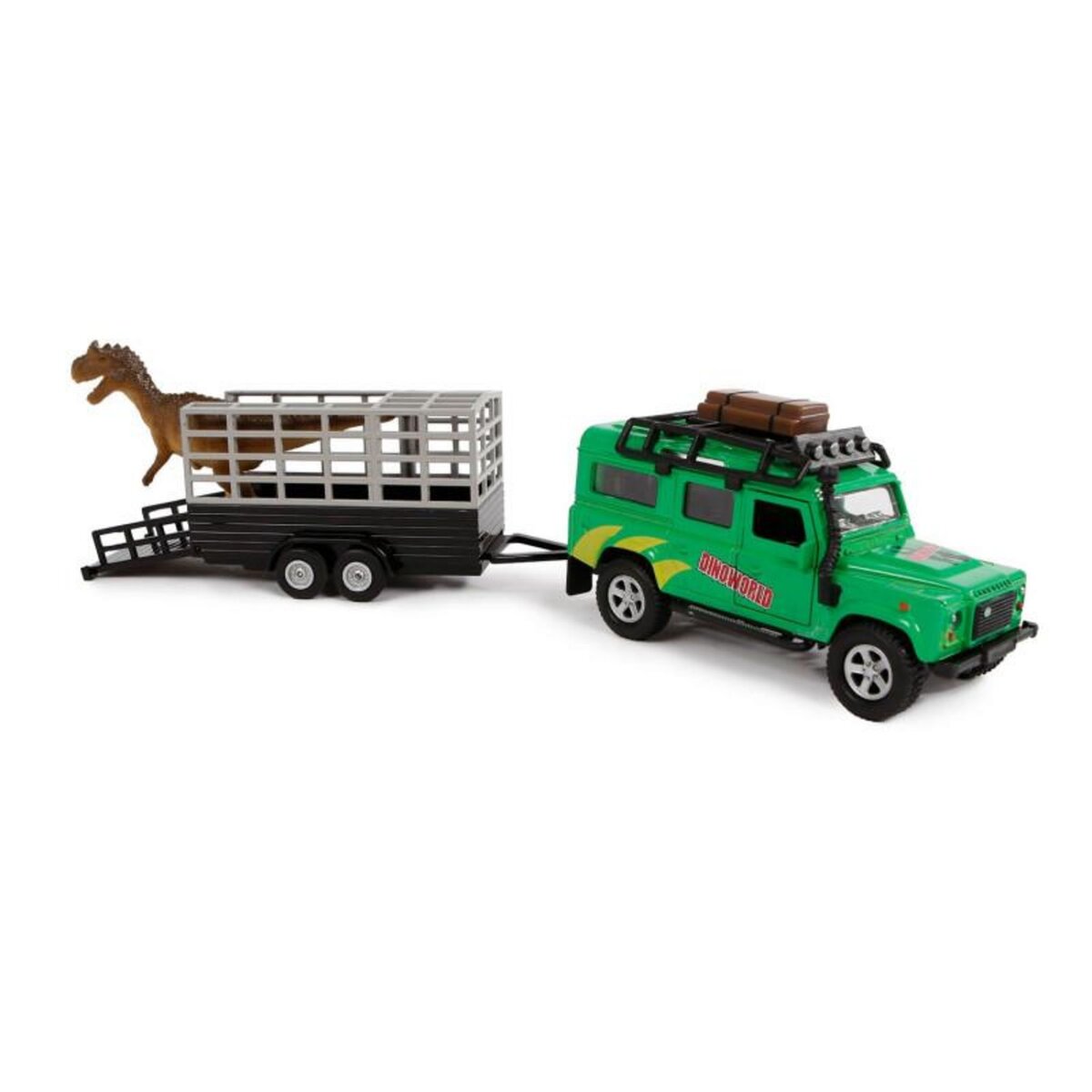 GLOB KIDS Kids Globe Die-cast Land Rover with Dino trailer, 29cm