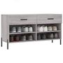 Voir la diapositive 3 : VIDAXL Banc à chaussures sonoma gris 102x35x55 cm bois d ingénierie