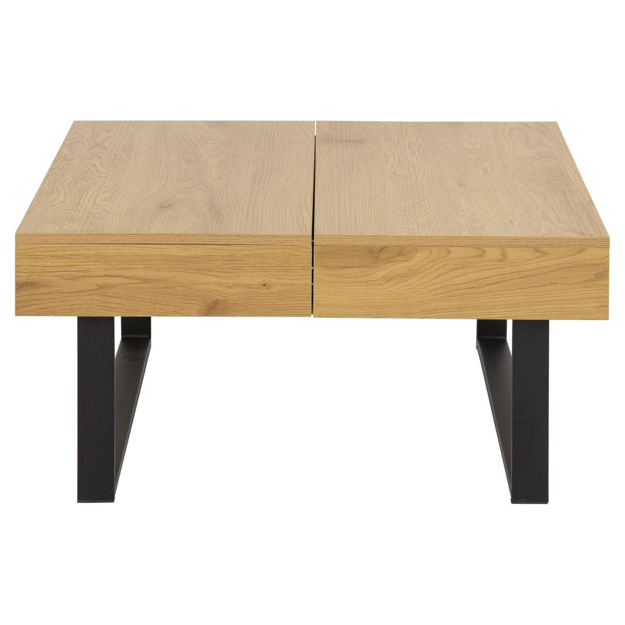 Voir la diapositive 4 : TOILINUX Table basse mdf et métal - marron et noir