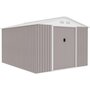 Voir la diapositive 1 : MARKET24 URANUS Abri de jardin en métal 8,84 m² - 277 x 319 x 202 cm - Kit d'ancrage inclus, 2 portes coulissantes - Taupe