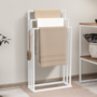 Voir la diapositive 2 : ID MARKET Porte-serviettes sur pied 3 niveaux DALLAS métal blanc design industriel