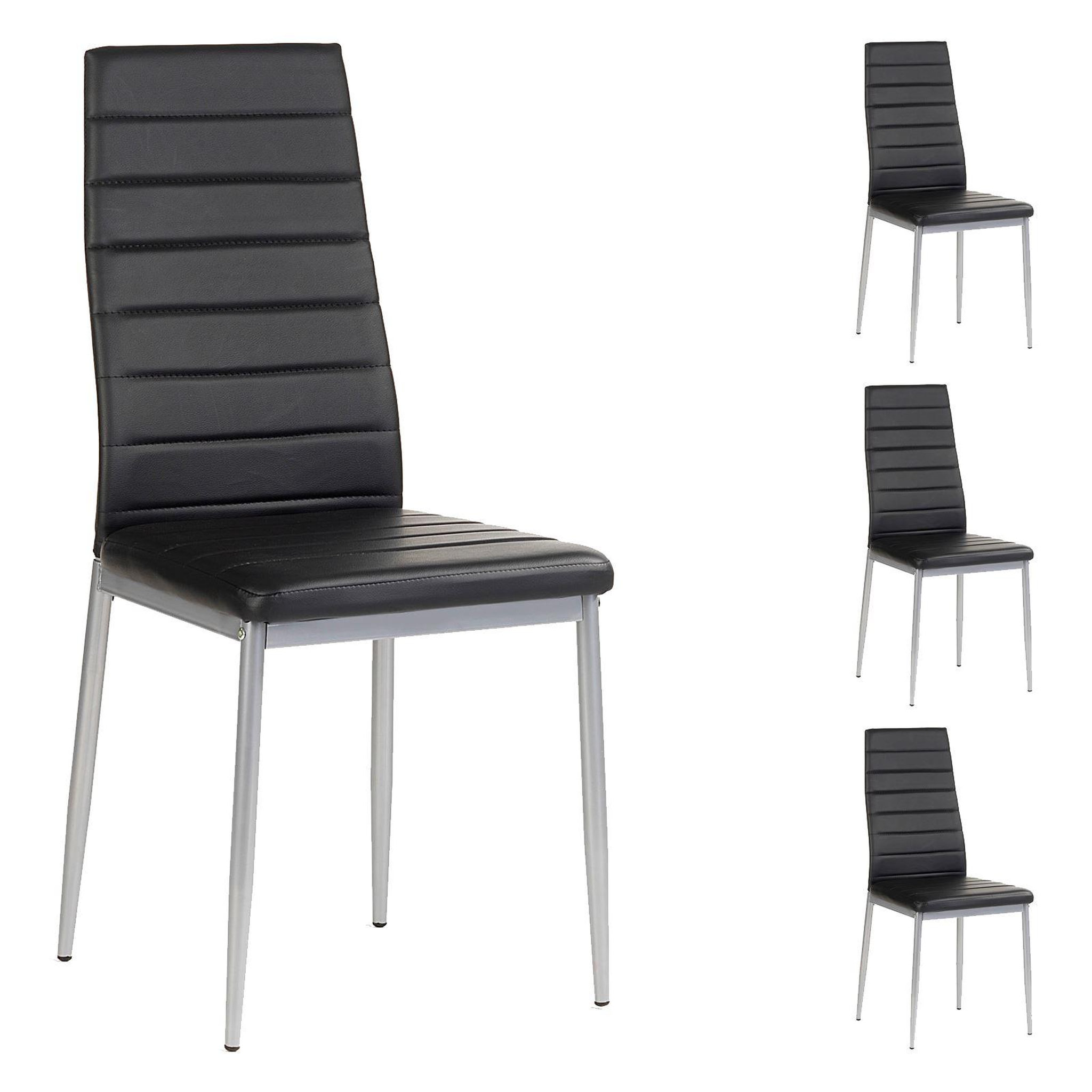 Voir la diapositive 1 : IDIMEX Lot de 4 chaises nathalie, en synthétique