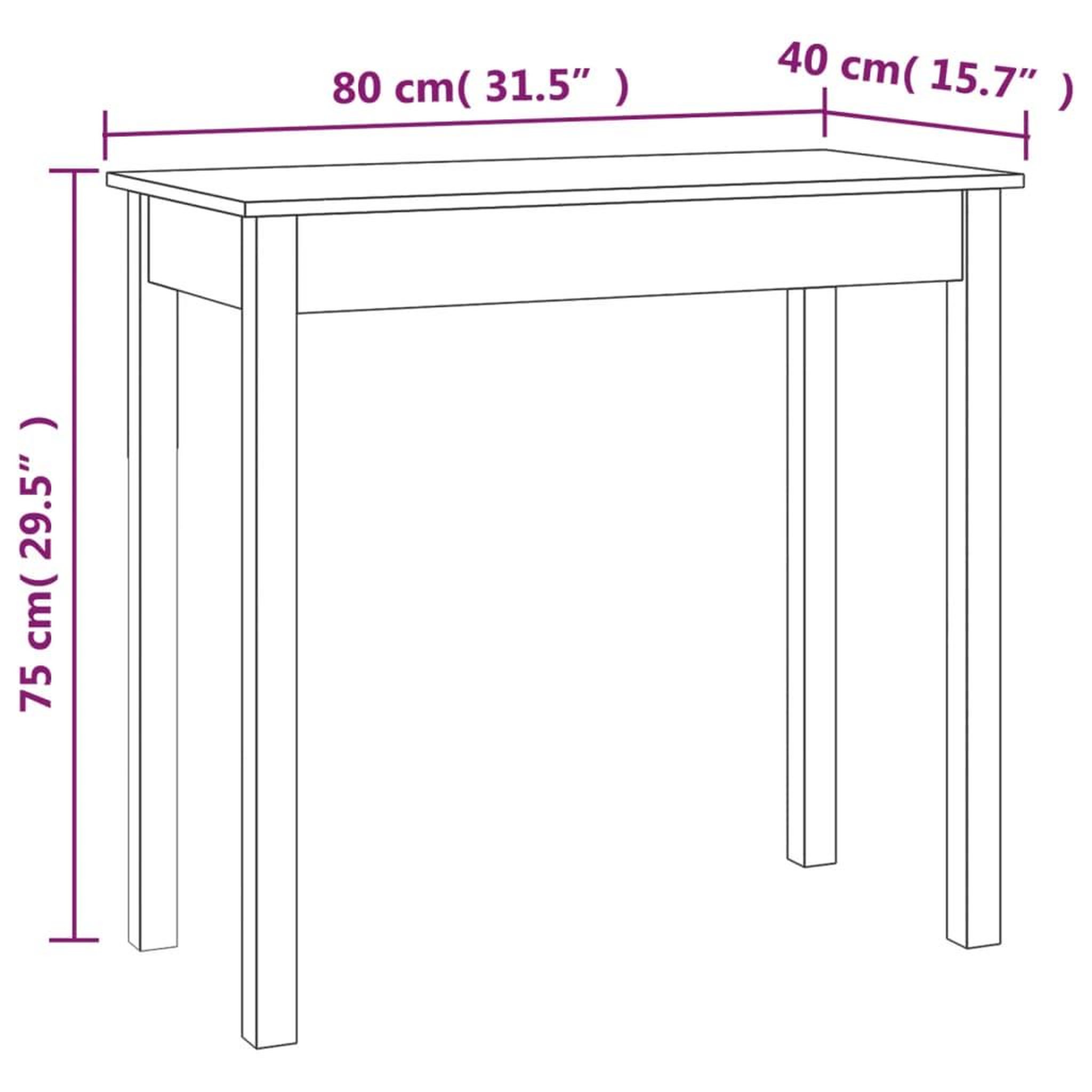 Voir la diapositive 6 : VIDAXL Table console 80x40x75 cm Bois massif de pin