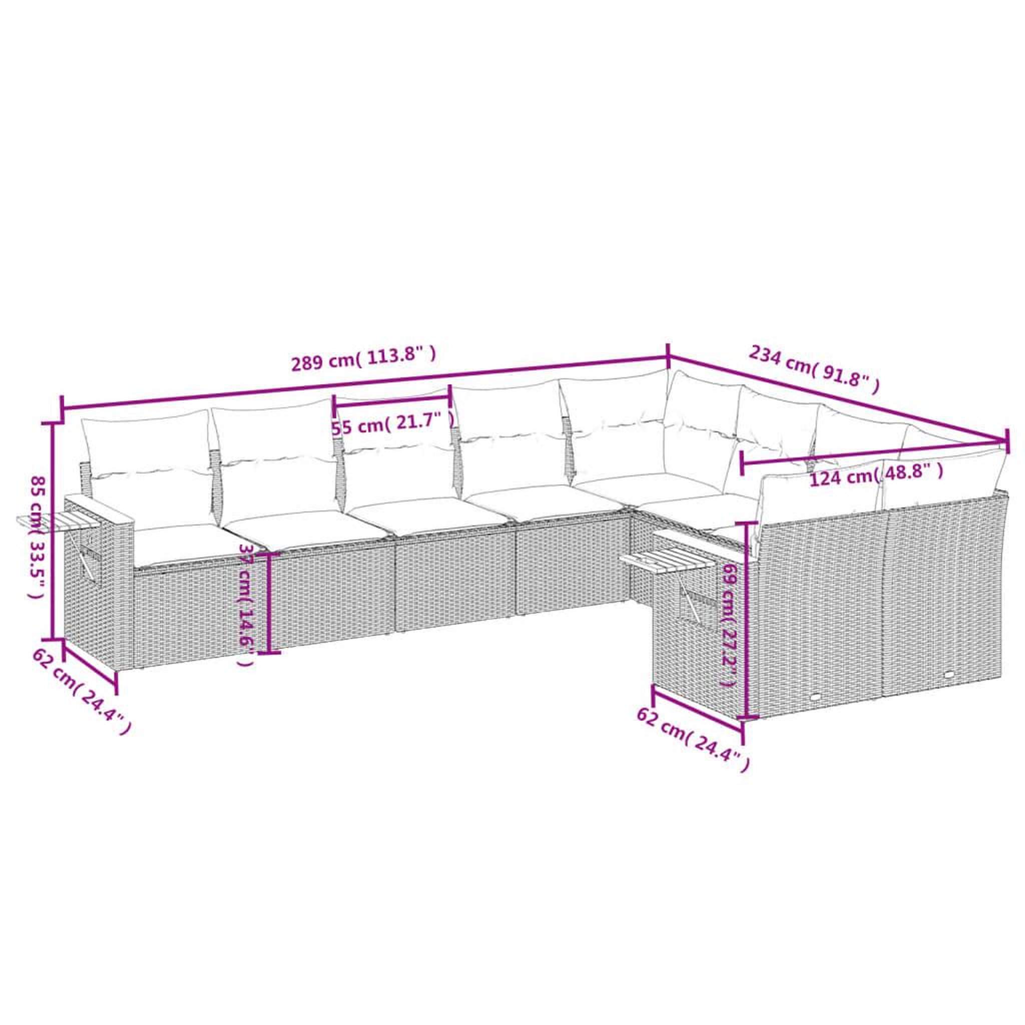 Voir la diapositive 6 : VIDAXL Salon de jardin 9 pcs avec coussins noir resine tressee