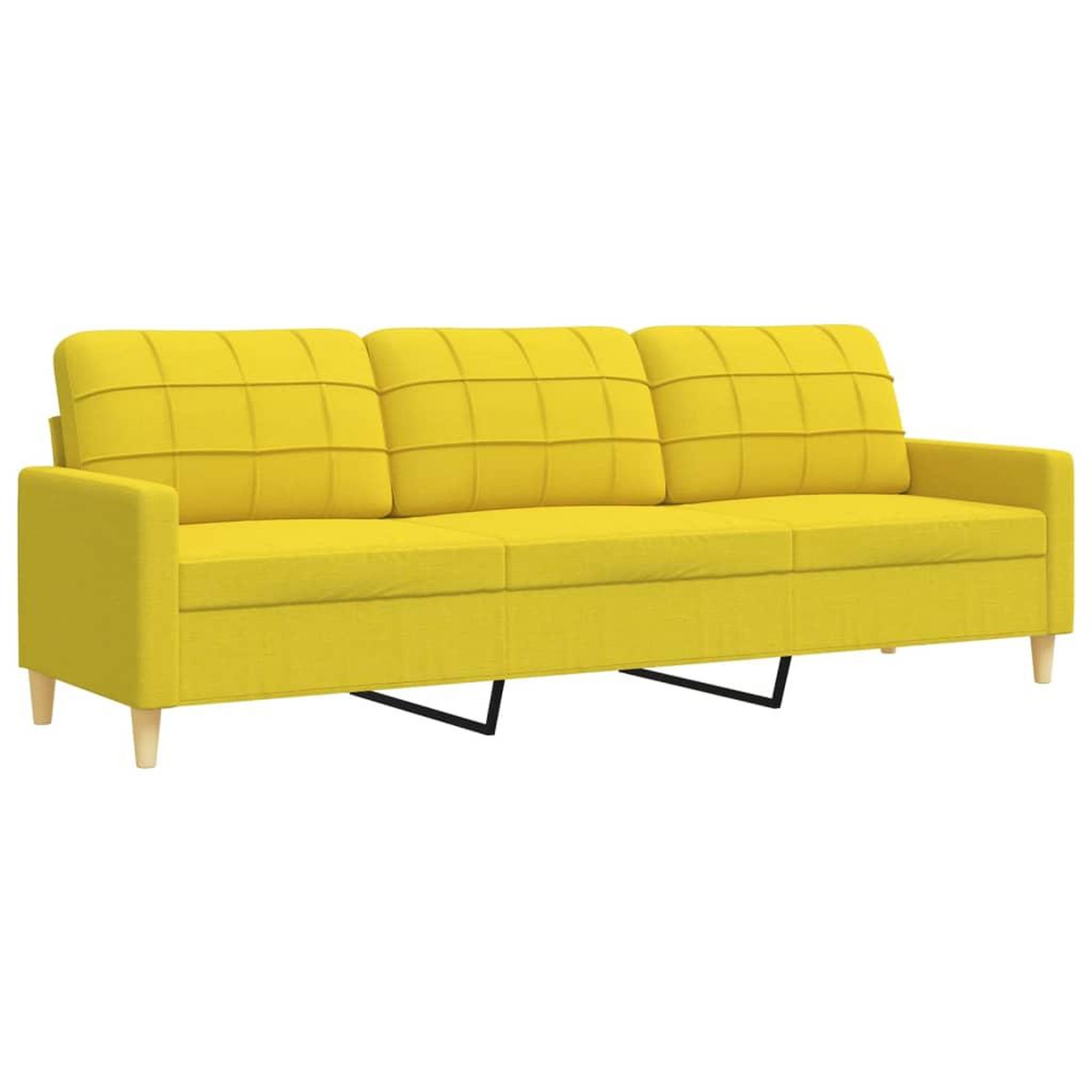Voir la diapositive 5 : VIDAXL Ensemble de canapes 2 pcs jaune clair tissu