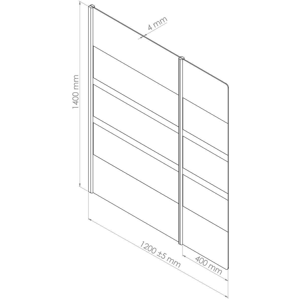 ONDEE MISSI Pare-baignoire 120x140cm