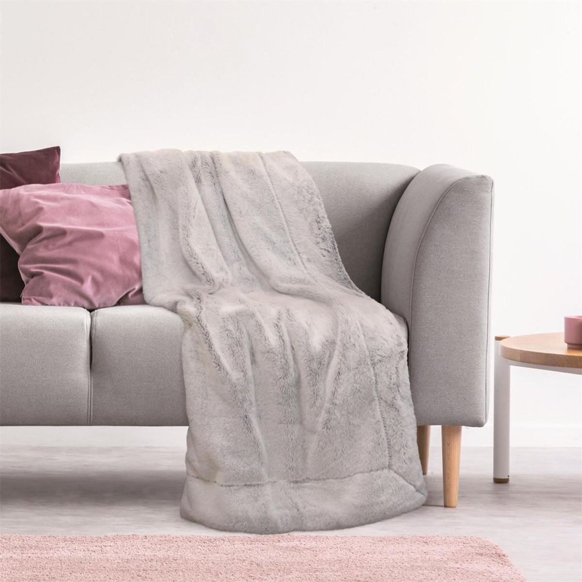 Paris Prix Plaid Imitation Fourrure  Prague  140x200cm Gris