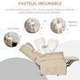 Voir la diapositive 5 : HOMCOM Fauteuil de relaxation électrique fauteuil releveur inclinable avec repose-pied ajustable lin beige