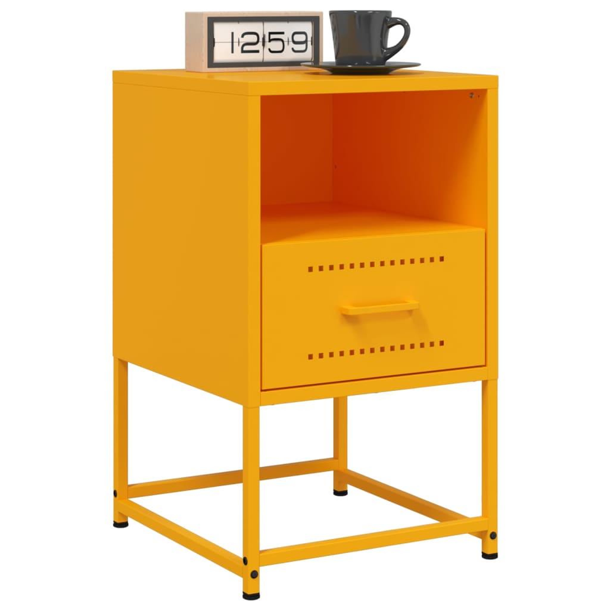 Voir la diapositive 4 : VIDAXL Table de chevet jaune moutarde 36x39x60,5 cm acier