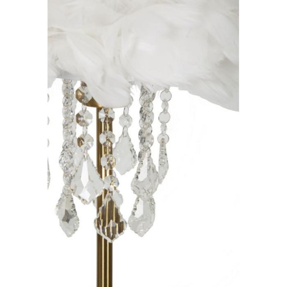 Paris Prix Lampe à Poser Imitation Plume  Diamon  55cm Or & Blanc