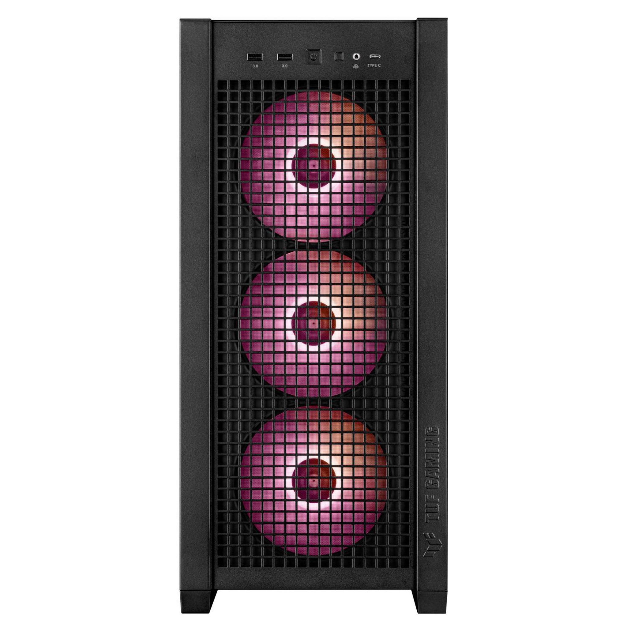 Voir la diapositive 2 : ASUS Boîtier PC ASUS TUF Gaming GT302 ARGB Midi Tower E-ATX avec panneau en verre trempé