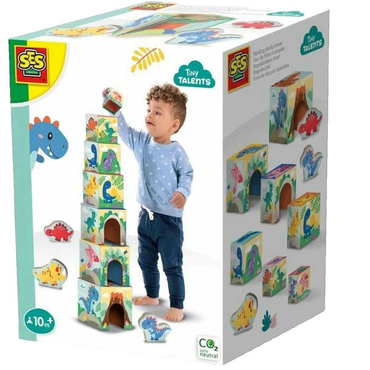 Creative Toys Jeu d'adresse SES Creative Tour de blocs dinosaures multicolore