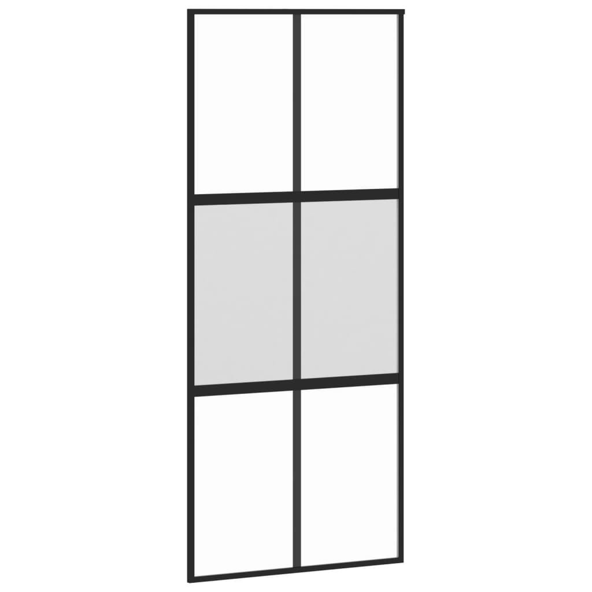Voir la diapositive 2 : VIDAXL Porte coulissante noir 90x205 cm verre trempe aluminium