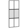 Voir la diapositive 2 : VIDAXL Porte coulissante noir 90x205 cm verre trempe aluminium