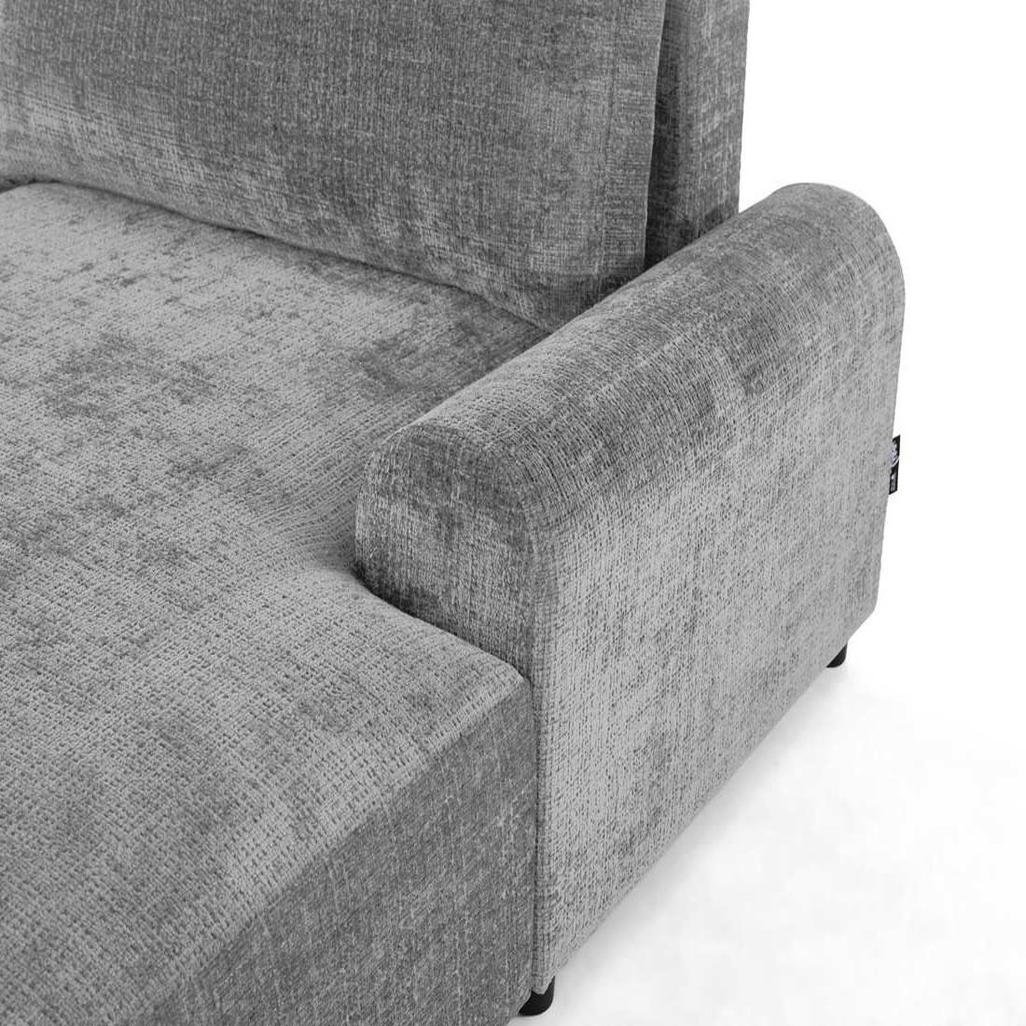 Voir la diapositive 4 : BEST MOBILIER Nelly - canapé d'angle droit 4 places convertible avec coffre en velours texturé