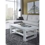 KASALINEA Table basse relevable blanc contemporaine JEREMIA-L 110 x P 60 x H 57 cm- Blanc