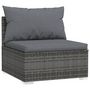 Voir la diapositive 2 : VIDAXL Canape central de jardin avec coussins gris resine tressee
