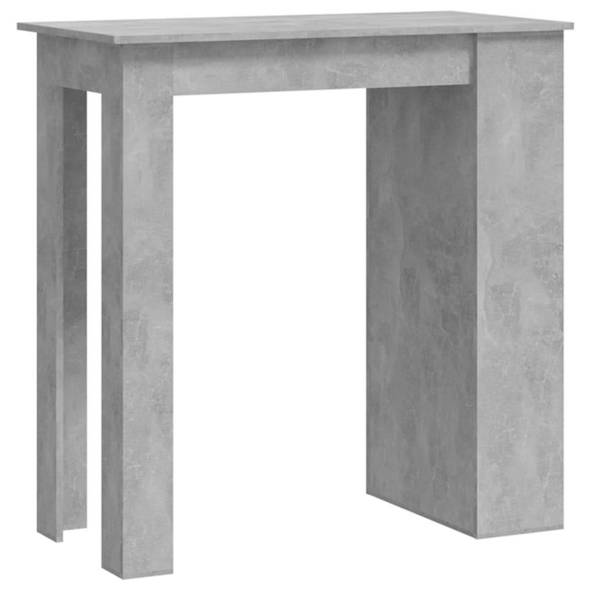 VIDAXL Table de bar a etagere de rangement Gris beton 102x50x103,5 cm