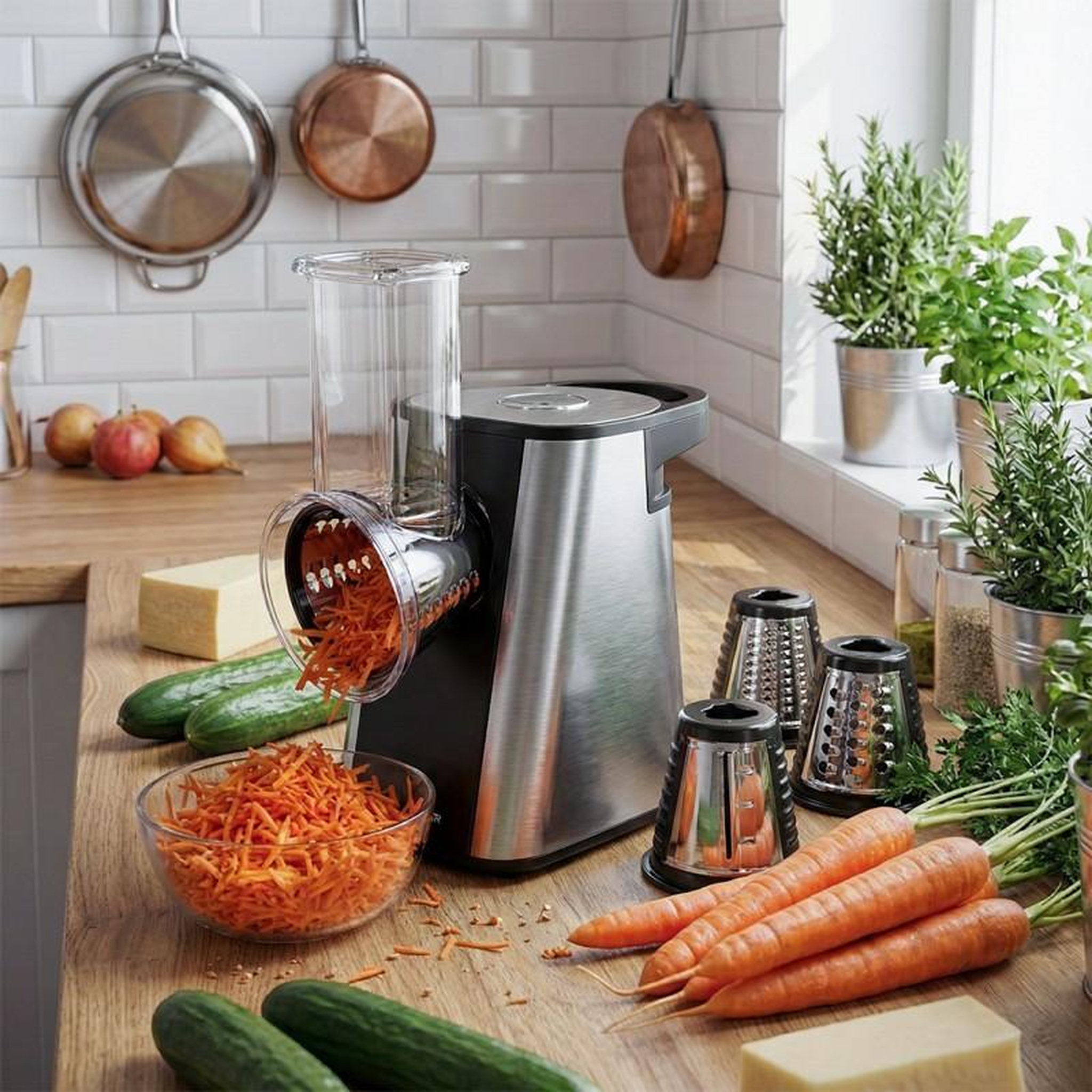 Voir la diapositive 5 : SCHNEIDER Schneider - scfp34200x - inox - râpe électrique - 200 w - 4 cônes